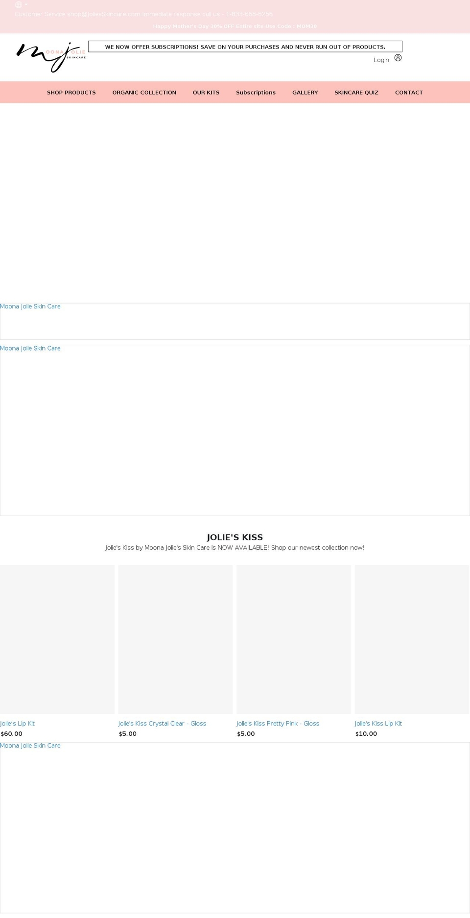joliesskincare.com shopify website screenshot