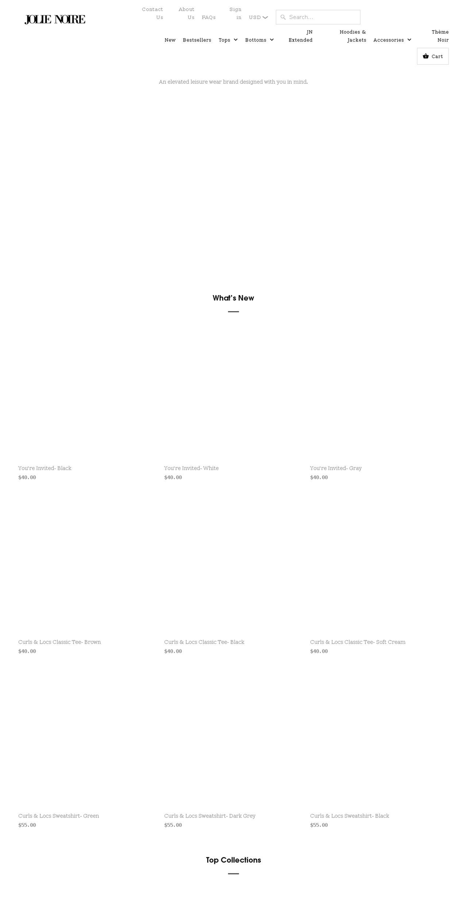joliexnoire.com — Shopify storefront screenshot