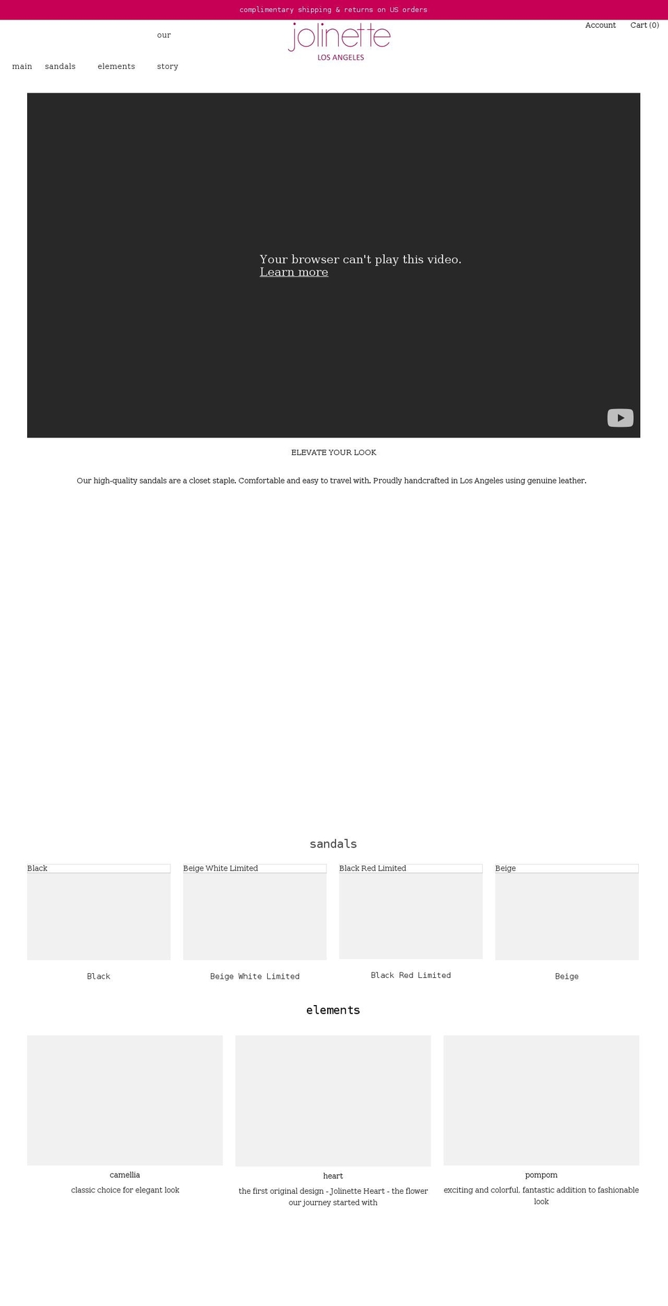 jolinette.com shopify website screenshot