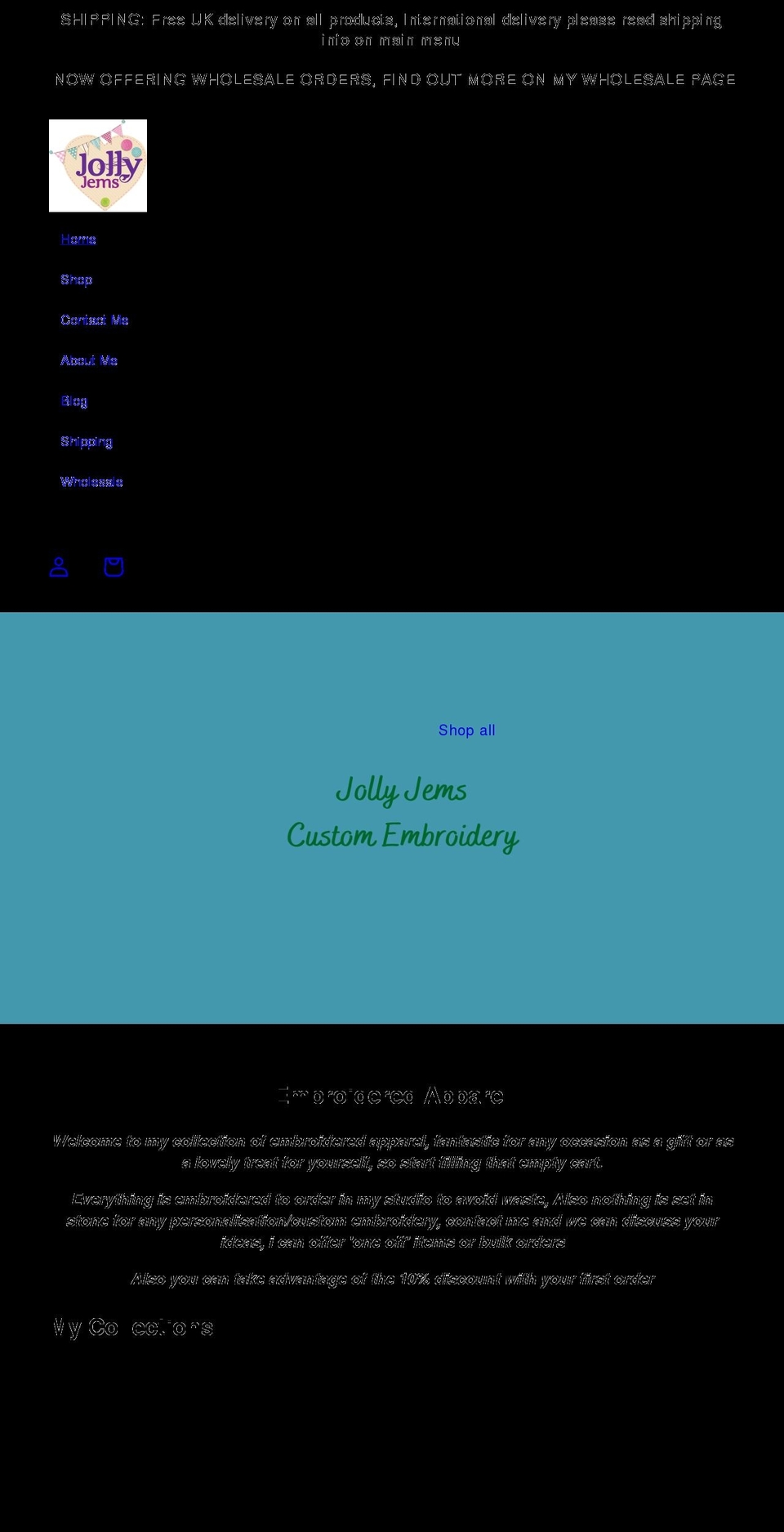jollyjems.com shopify website screenshot