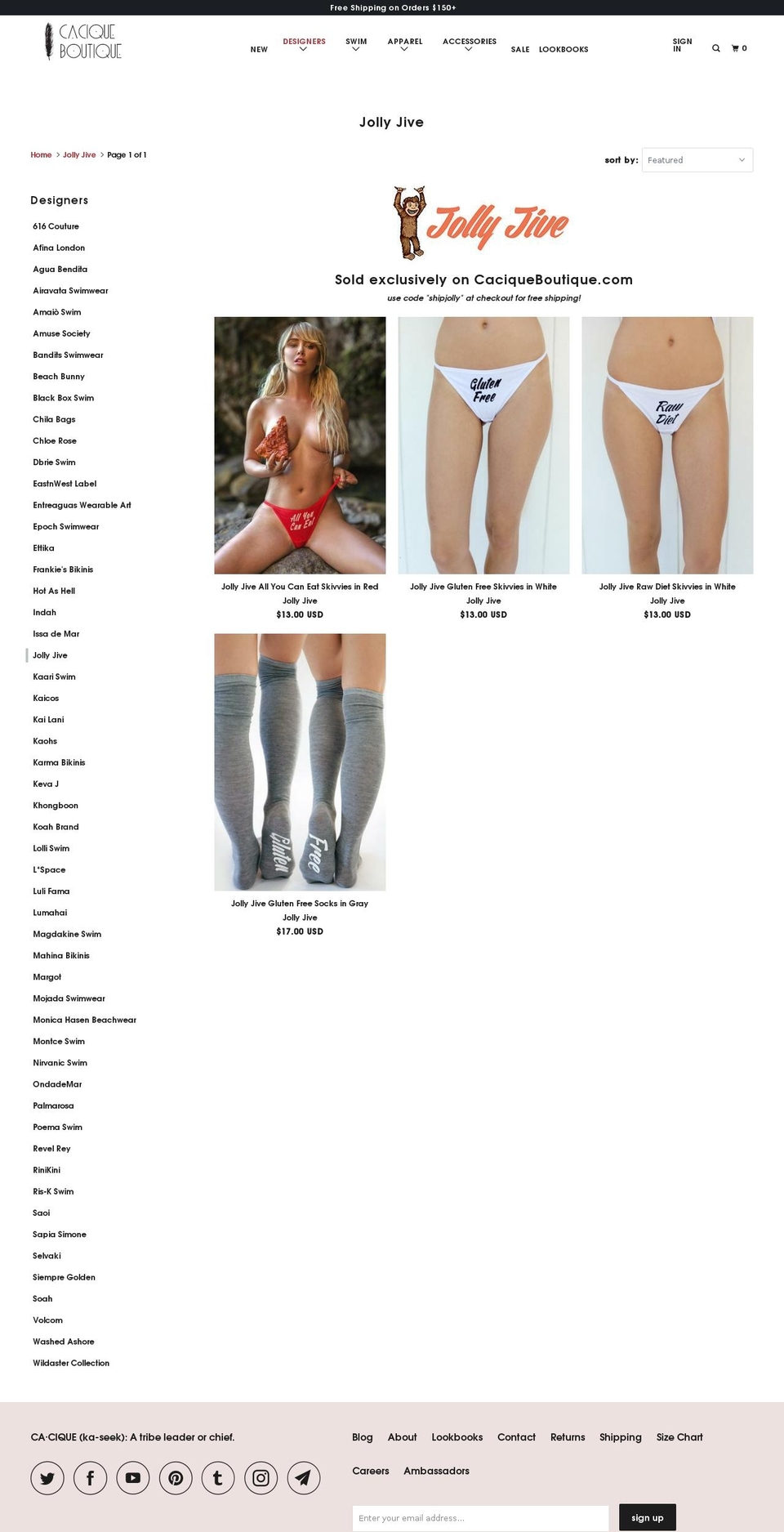 jollyjive.com — Shopify storefront screenshot