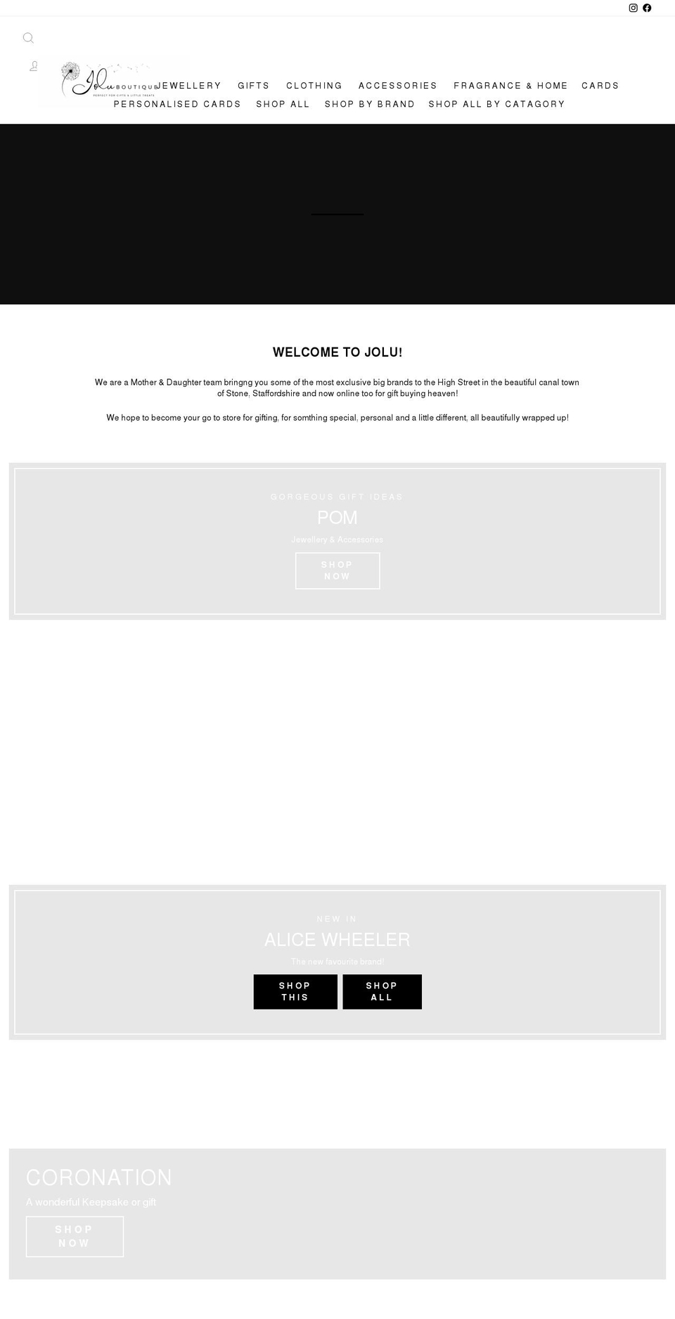 jolugifts.com shopify website screenshot