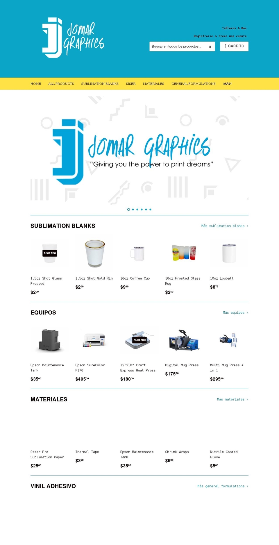 jomargraphics.net shopify website screenshot