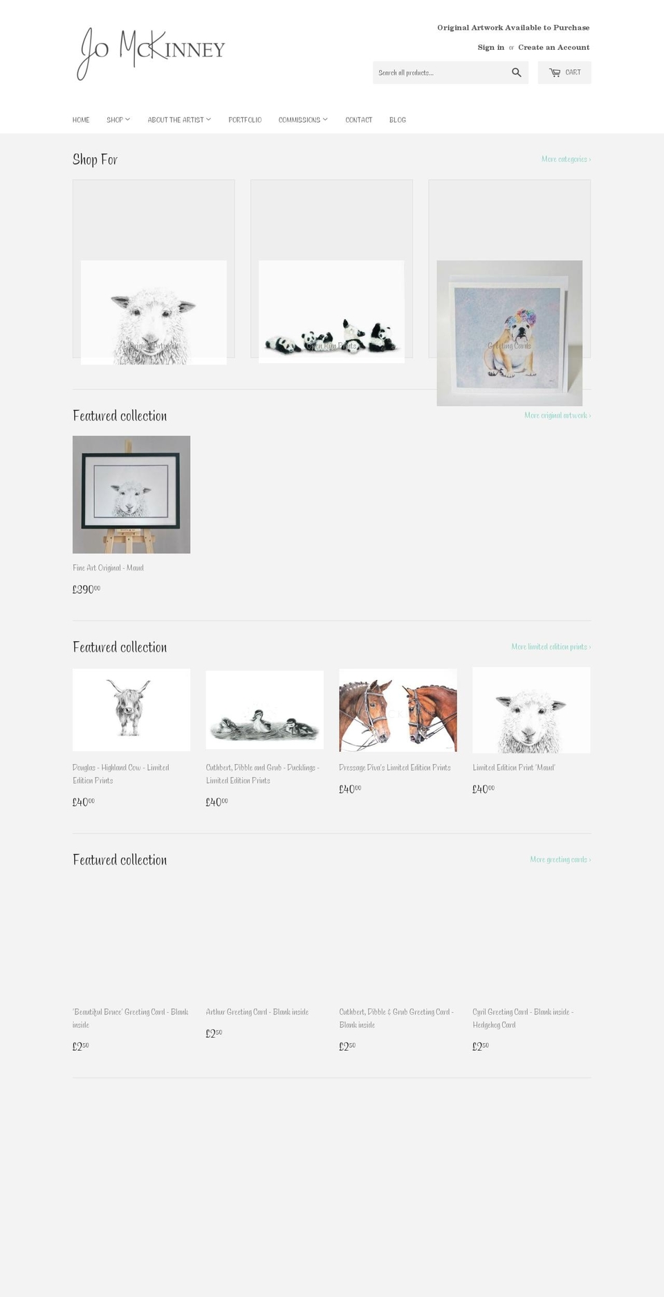 jomckinney.com — Shopify storefront screenshot
