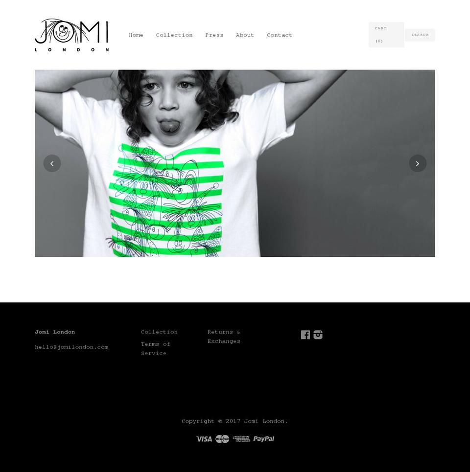 jomilondon.info shopify website screenshot