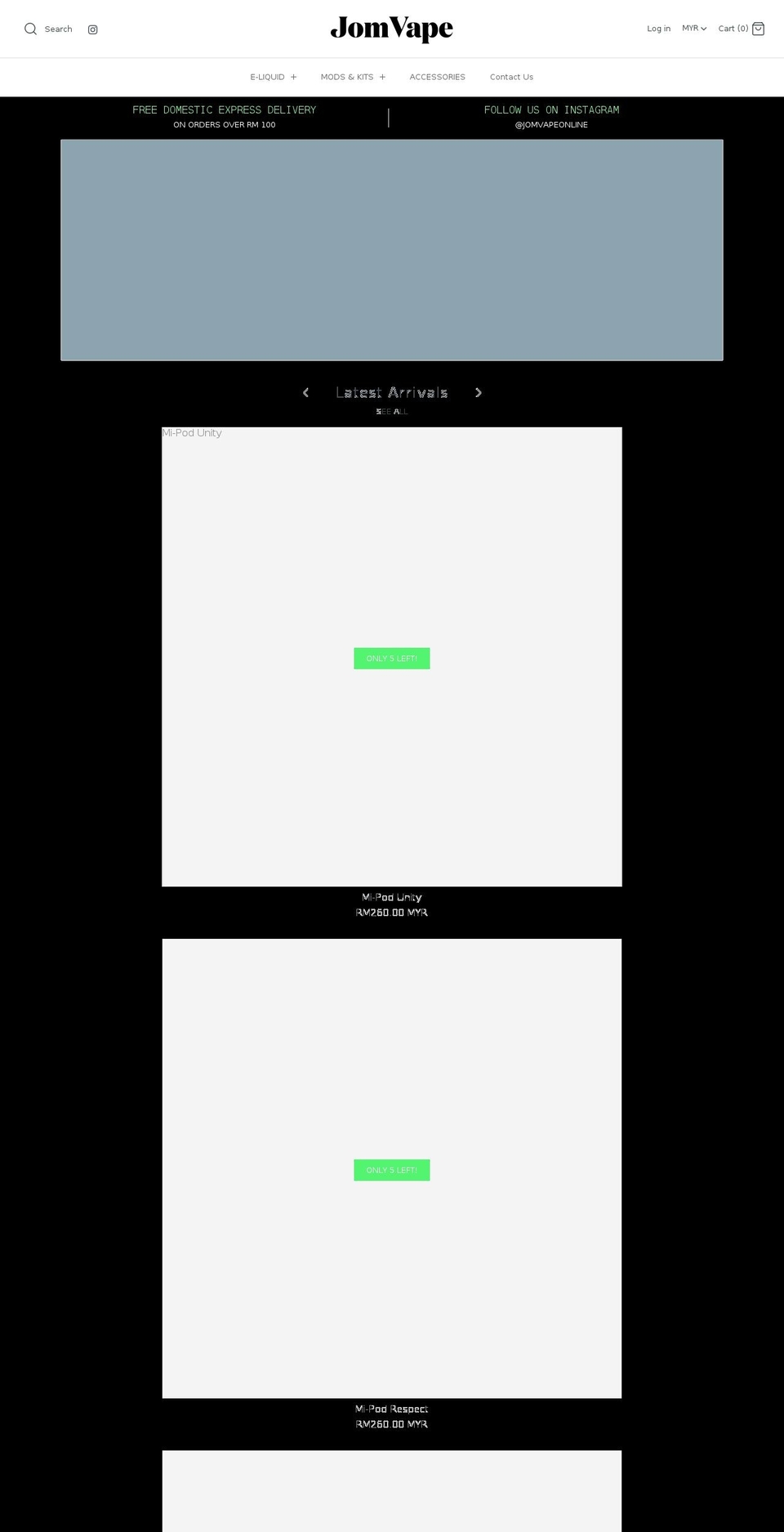 jomvape.com shopify website screenshot