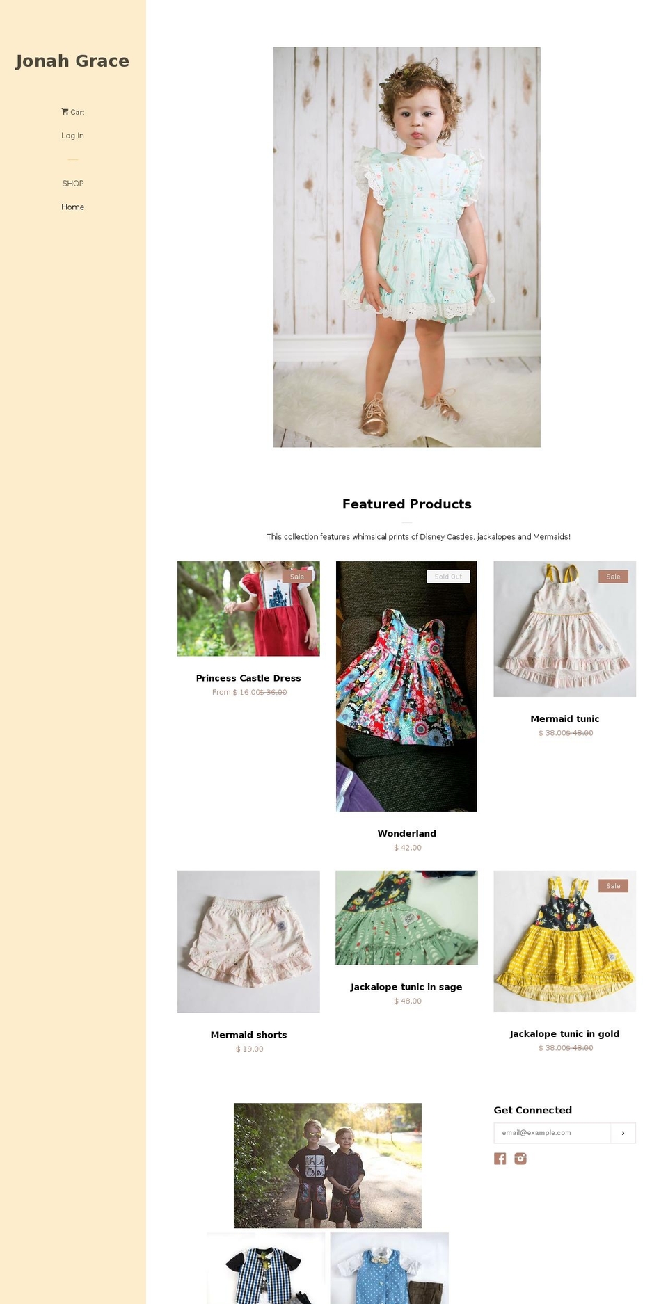 jonahgrace.com shopify website screenshot