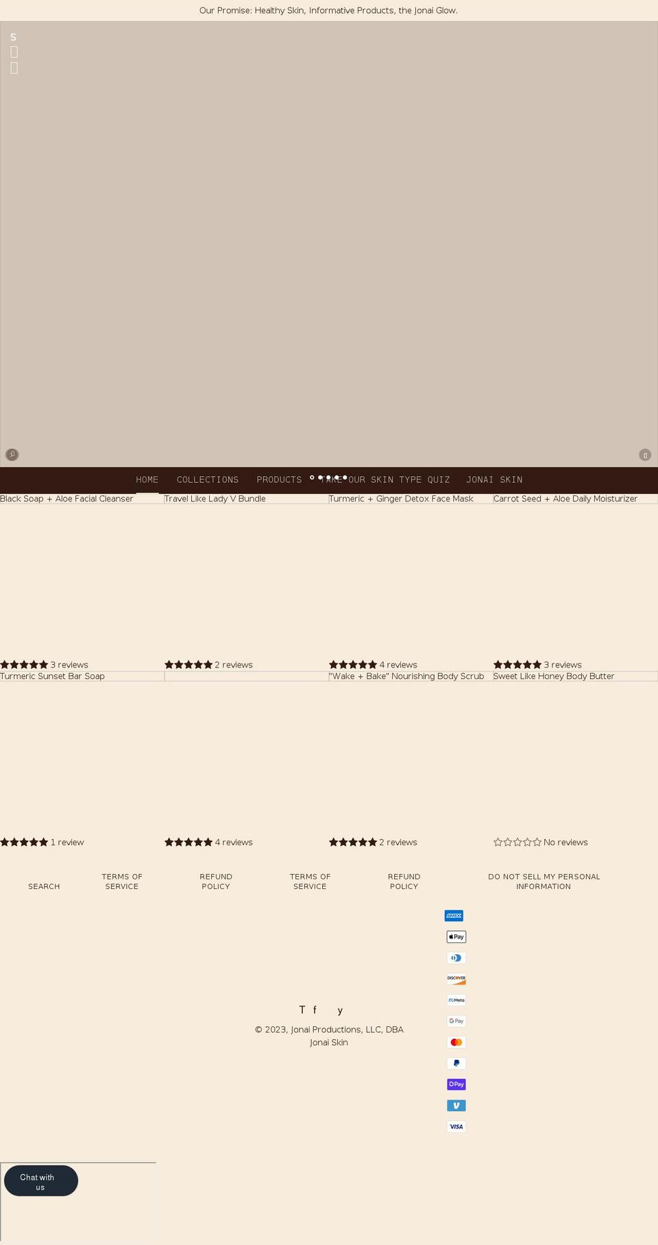 jonaiskin.com shopify website screenshot