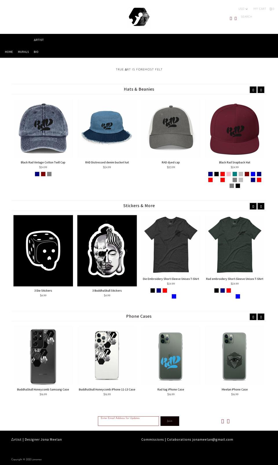 jonamee.com shopify website screenshot