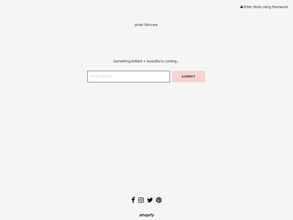 jonariskincare.com shopify website screenshot
