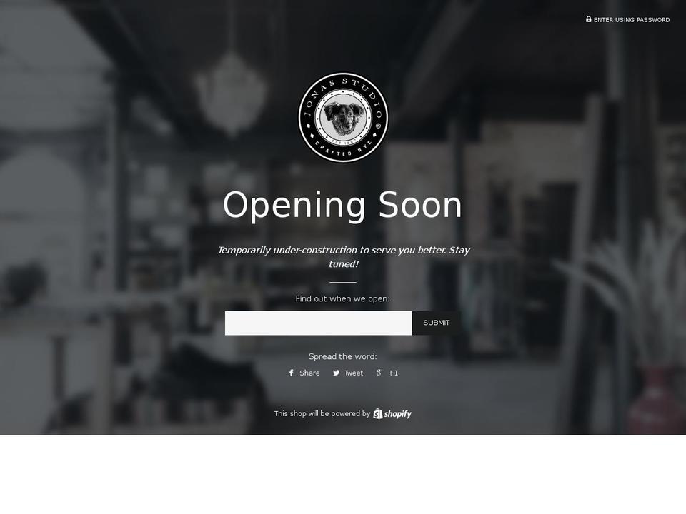 jonasstudio.com shopify website screenshot