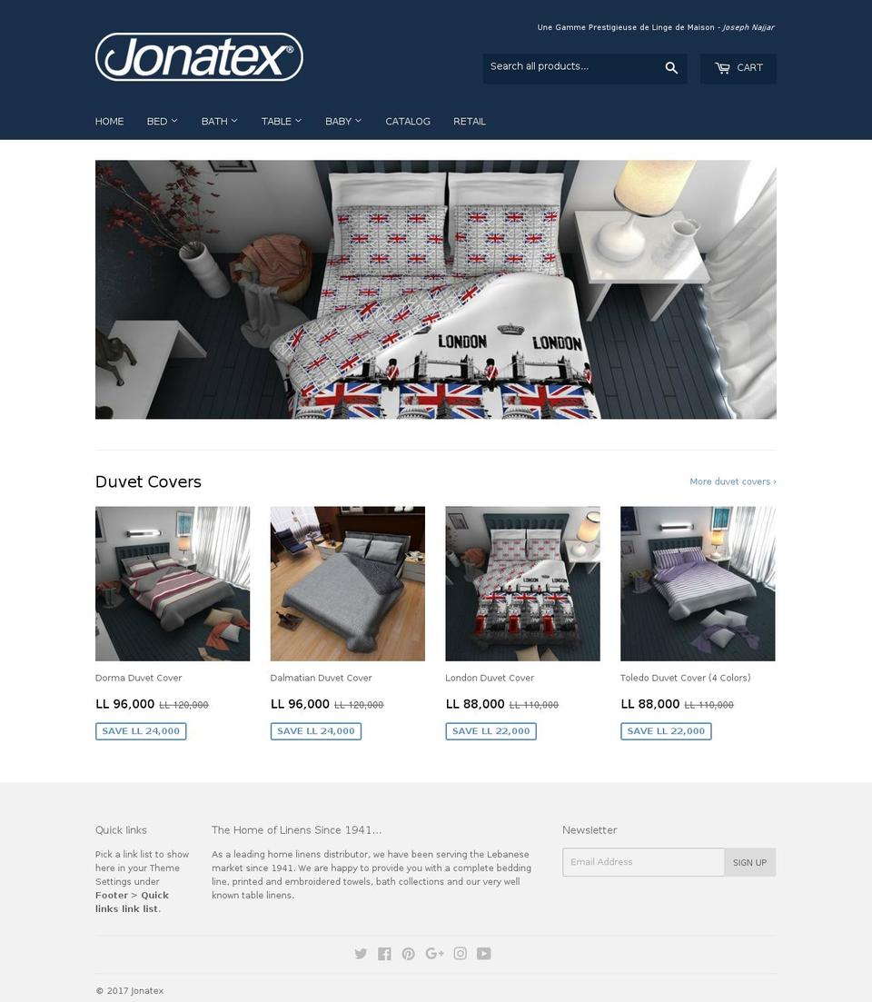 jonatex.com shopify website screenshot
