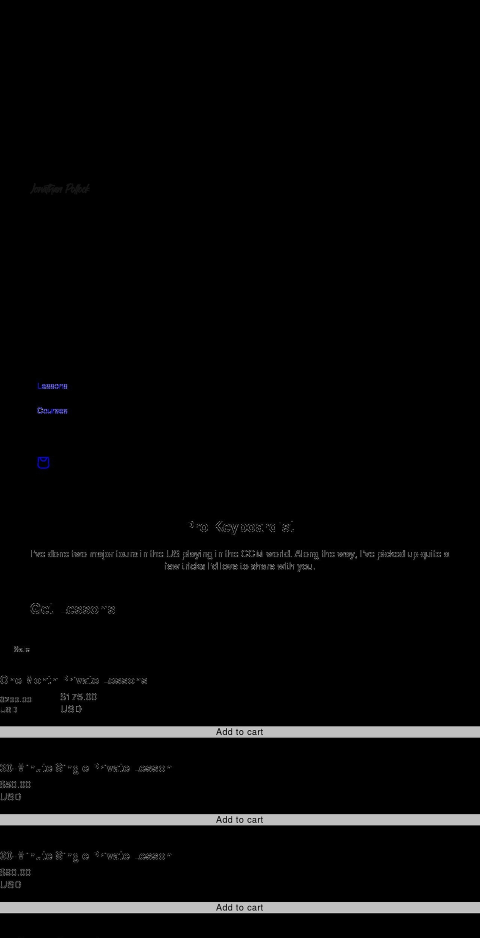 jonathan-pollock.com shopify website screenshot