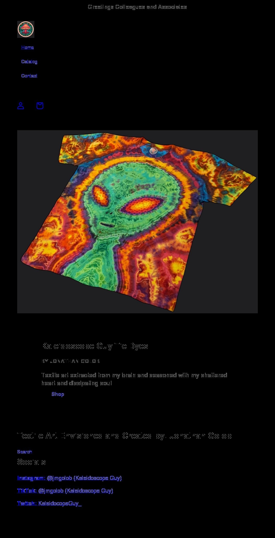 jonathangolob.com shopify website screenshot