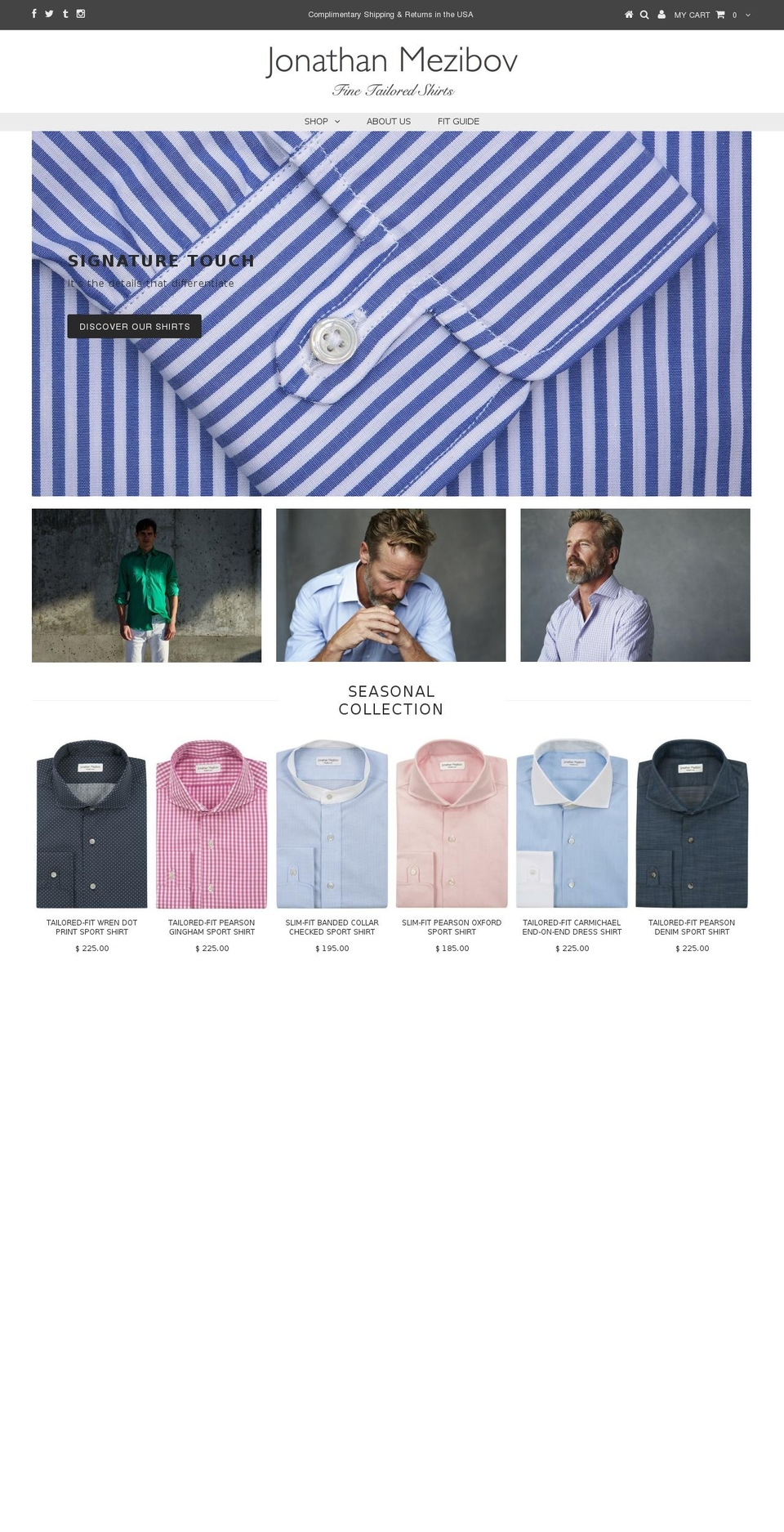 jonathanmezibov.com shopify website screenshot