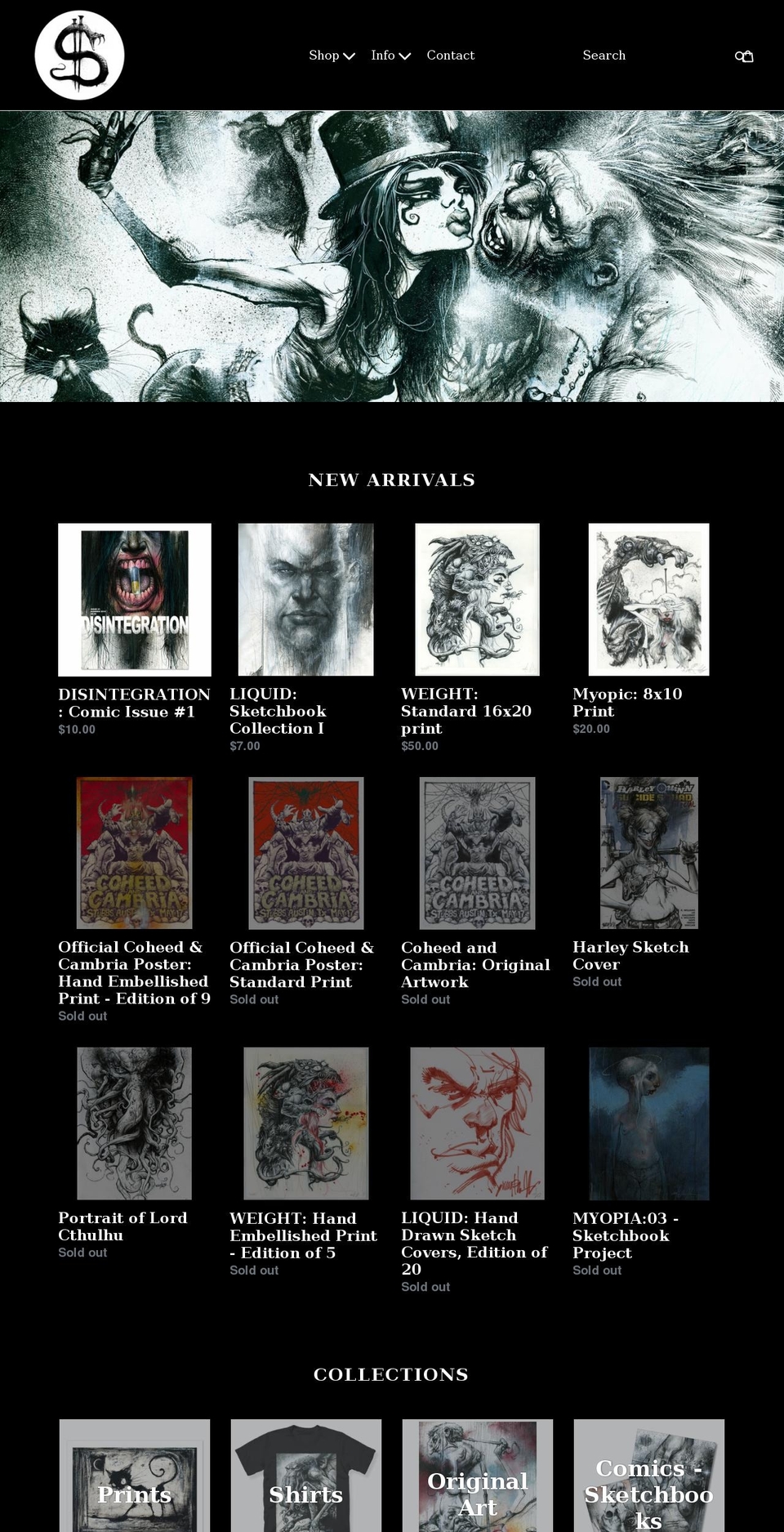 jonathanwayshak.com shopify website screenshot