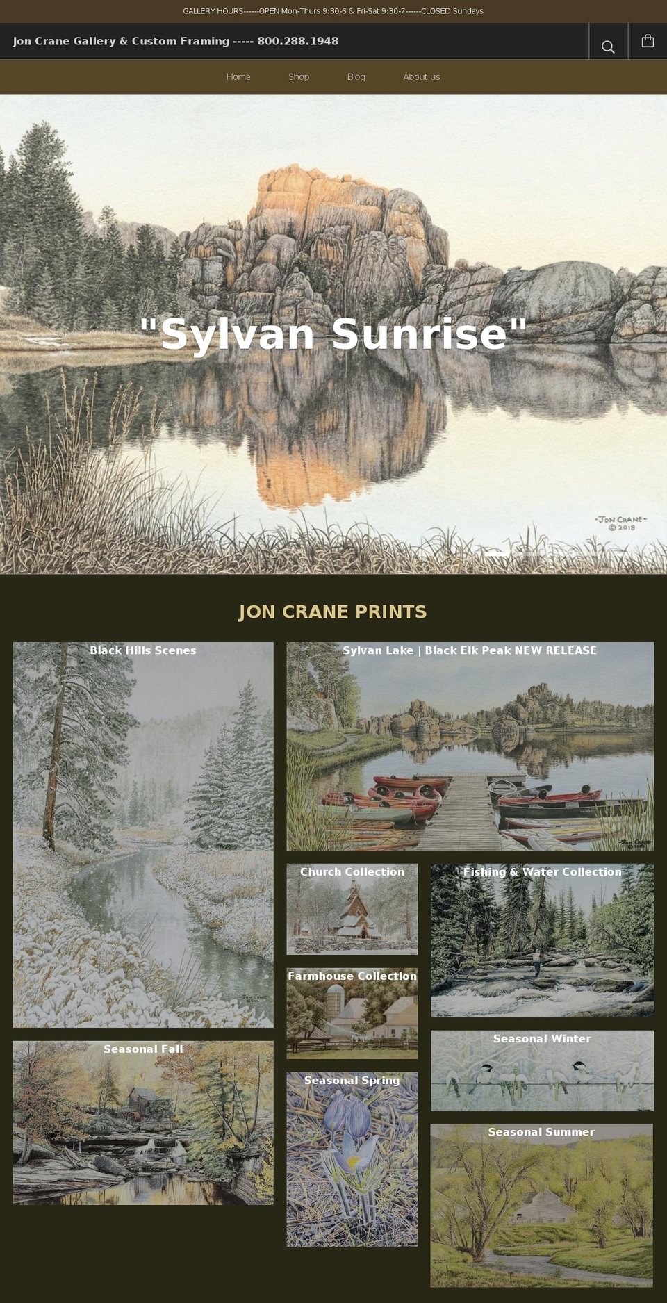 joncranegallery.net shopify website screenshot