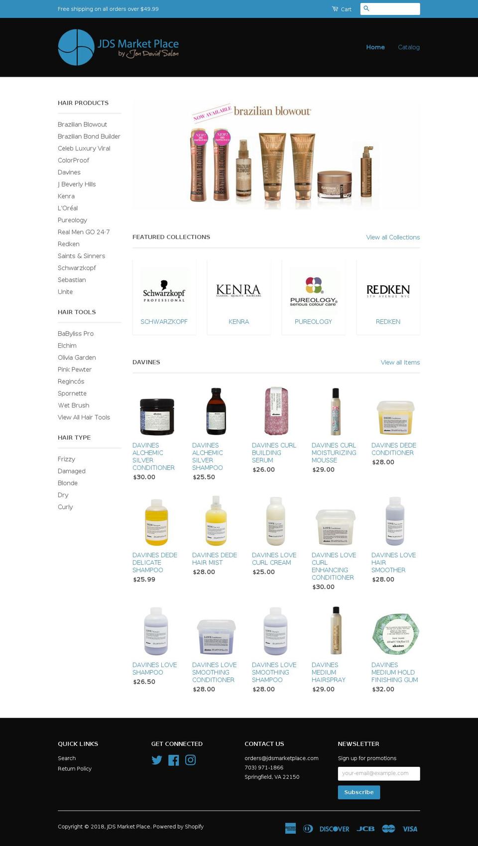 jondavidsalonmarketplace.com — Shopify storefront screenshot