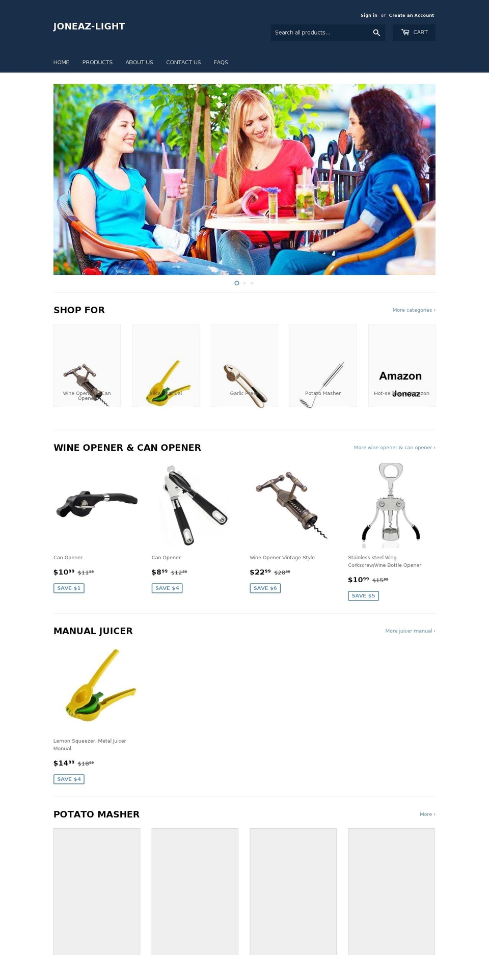 joneaz.com shopify website screenshot
