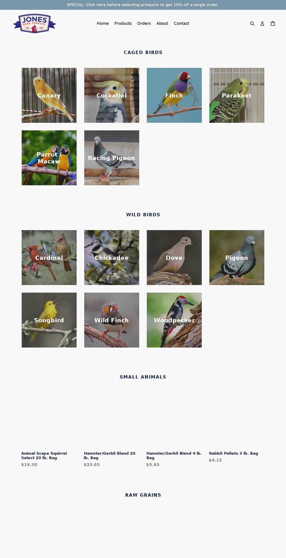 jones-seed.com shopify website screenshot