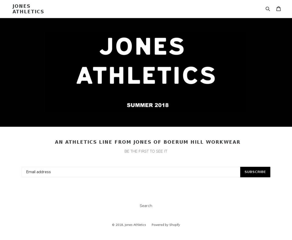 jonesathletics.com — Shopify storefront screenshot
