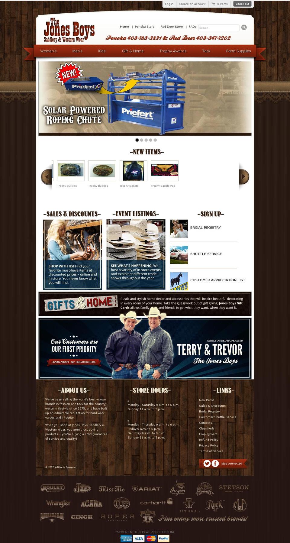 jonesboyswesternwear.com shopify website screenshot