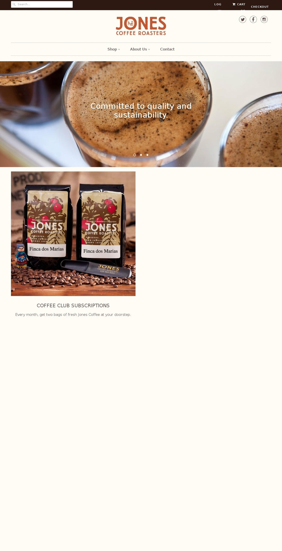 jonescoffee.com shopify website screenshot