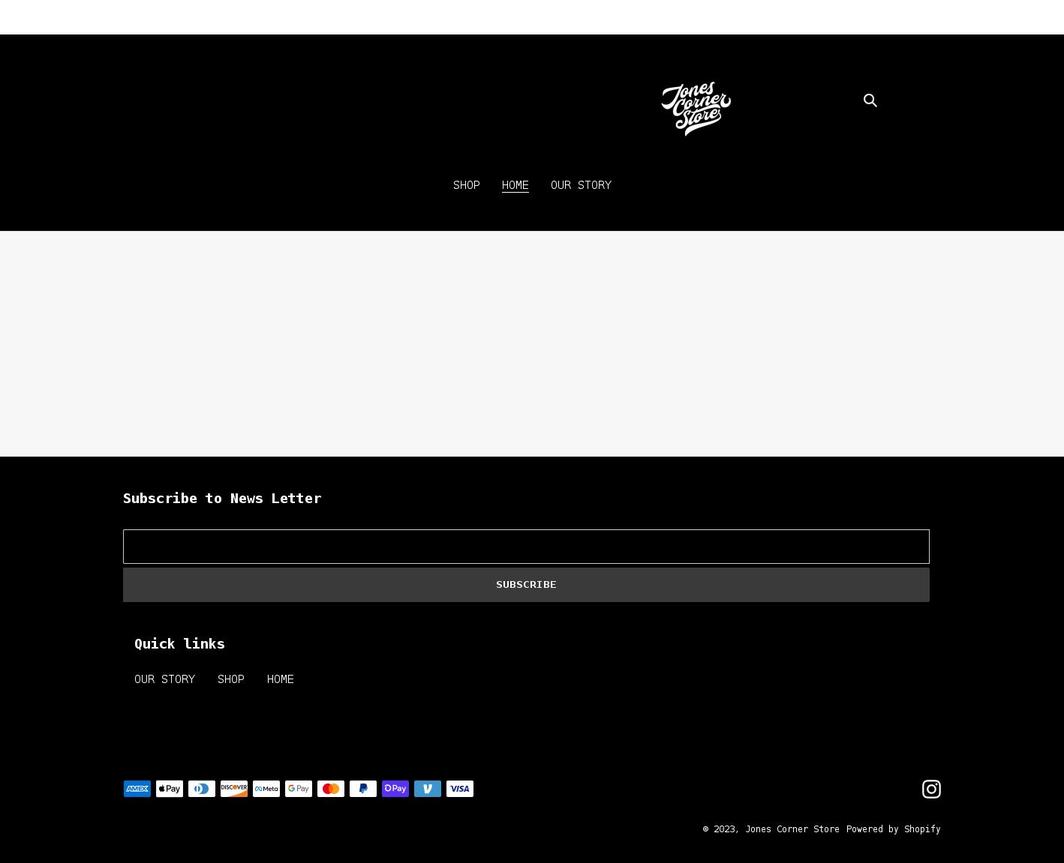 jonescornerstore.com shopify website screenshot