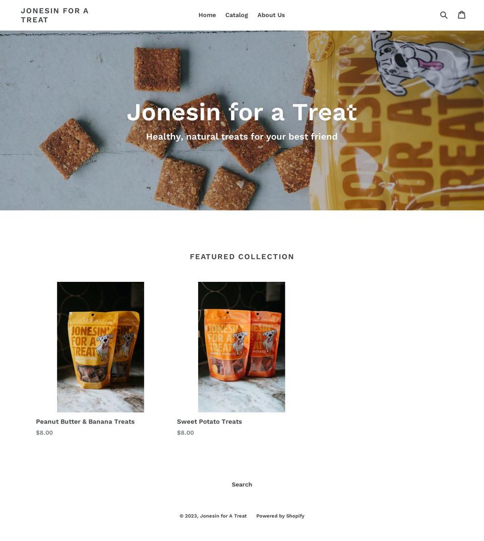 jonesin4atreat.com — Shopify storefront screenshot