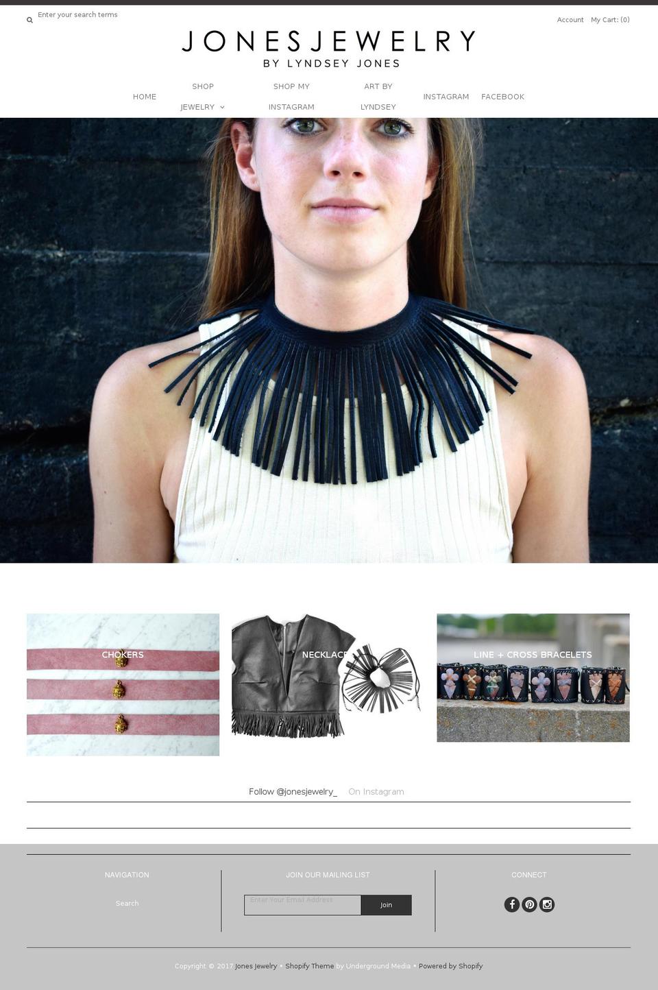 jonesjewelrybylyndsey.com shopify website screenshot