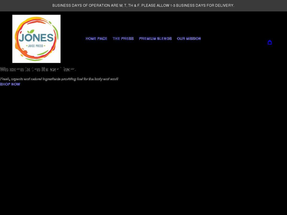 jonesjuicepress.com shopify website screenshot