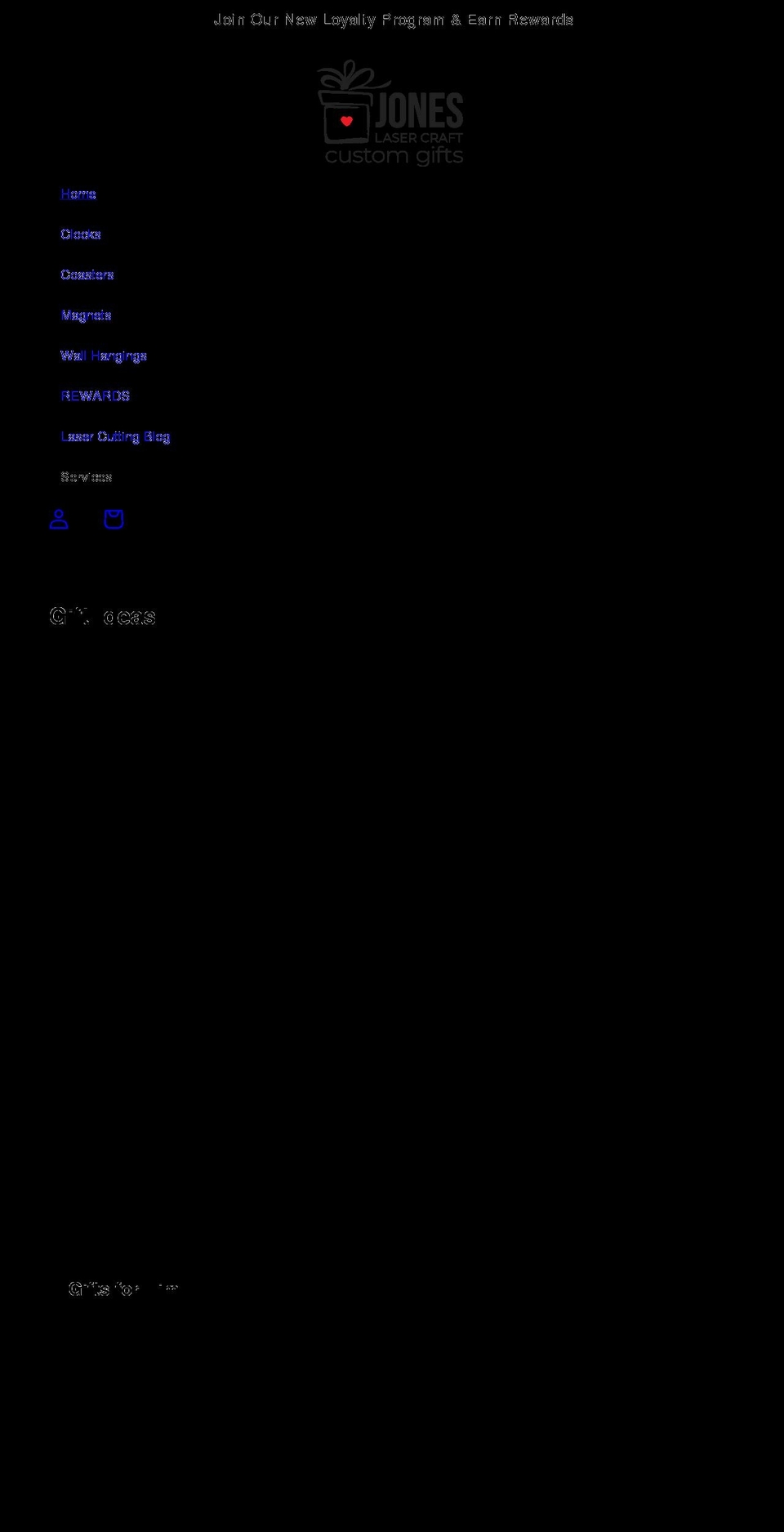 joneslasercraft.com shopify website screenshot