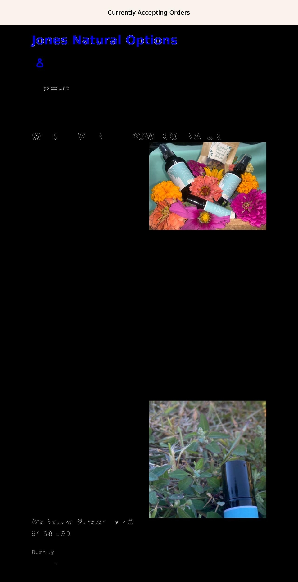 jonesnaturaloptions.com shopify website screenshot