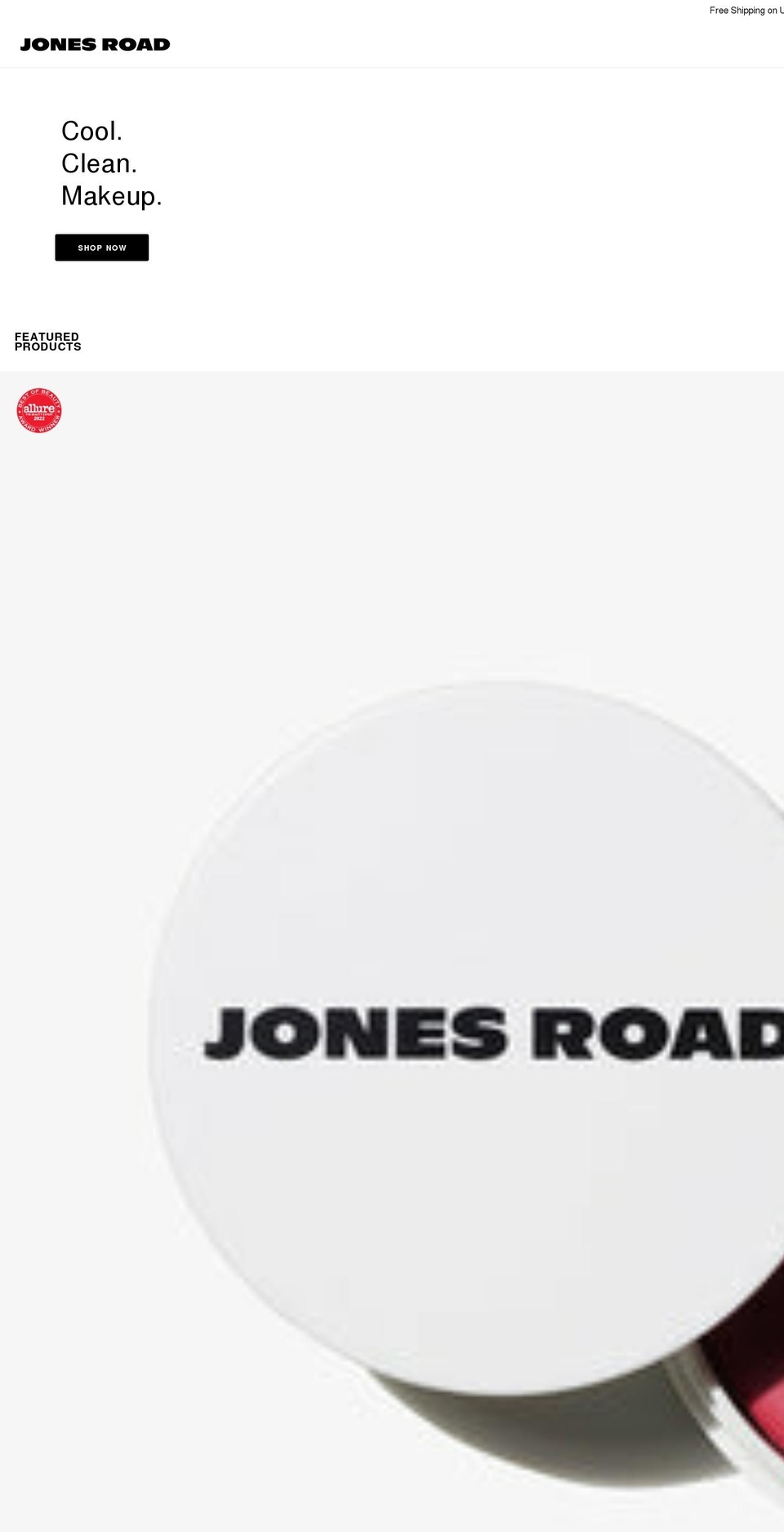 jonesroadbeauty.com shopify website screenshot
