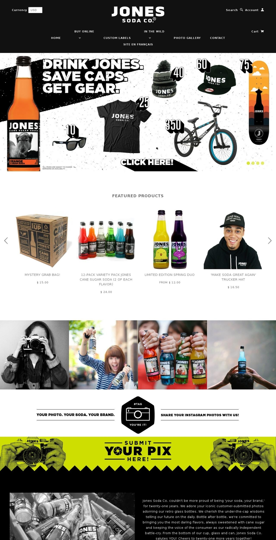 Streamline Shopify theme site example jonessoda.com