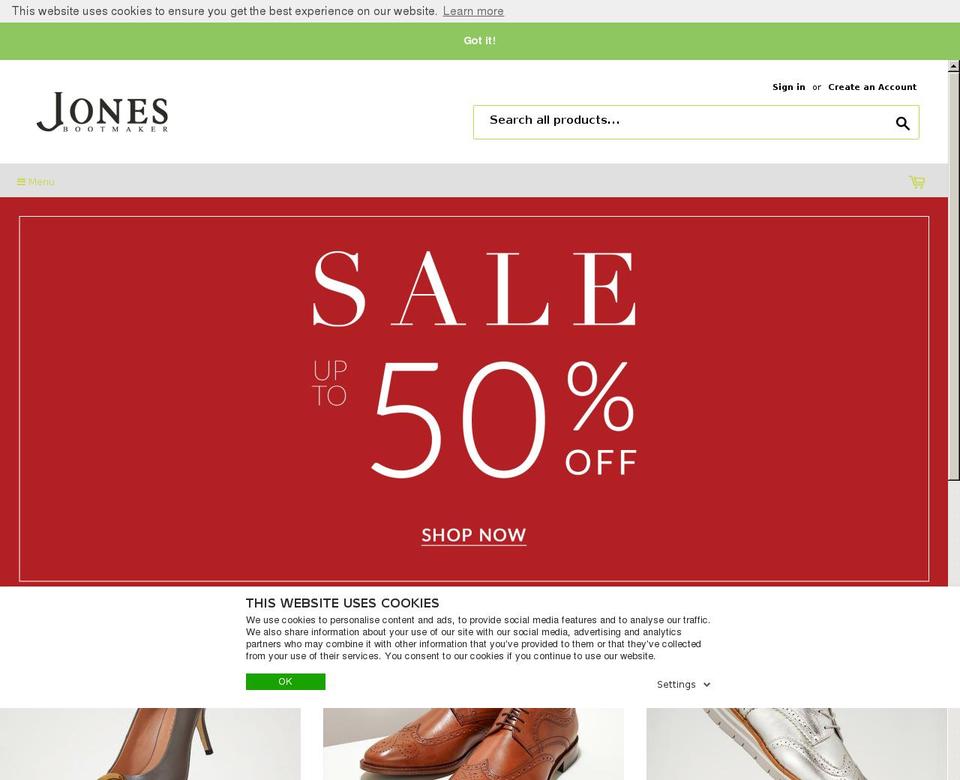 Stock Lookup Launch Shopify theme site example jonesthebootmaker.com