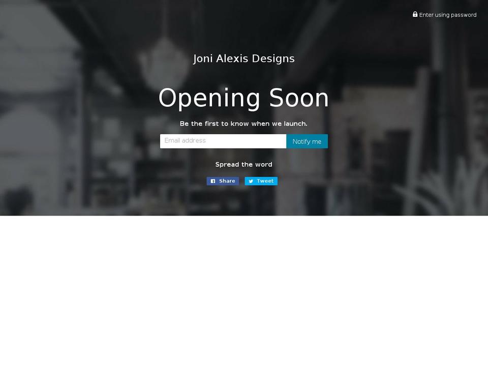jonialexisdesigns.com — Shopify storefront screenshot