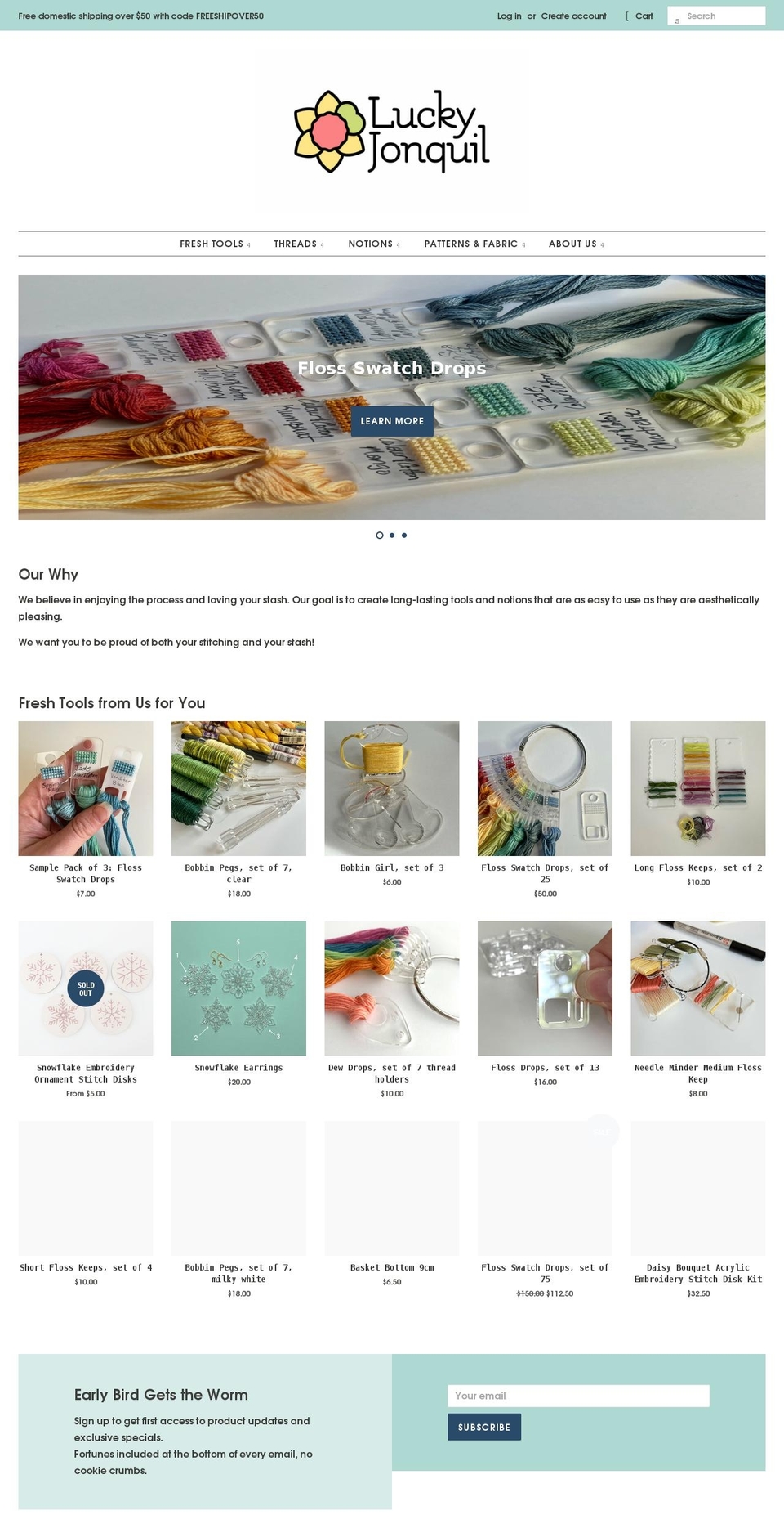 jonquilstitchery.com shopify website screenshot