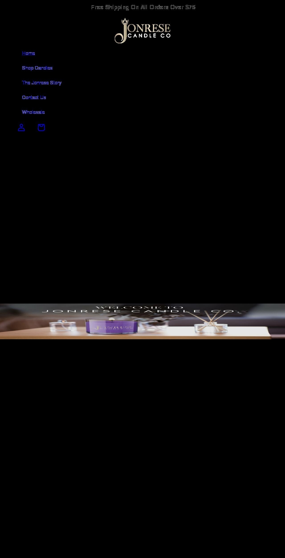 jonresecandleco.com shopify website screenshot