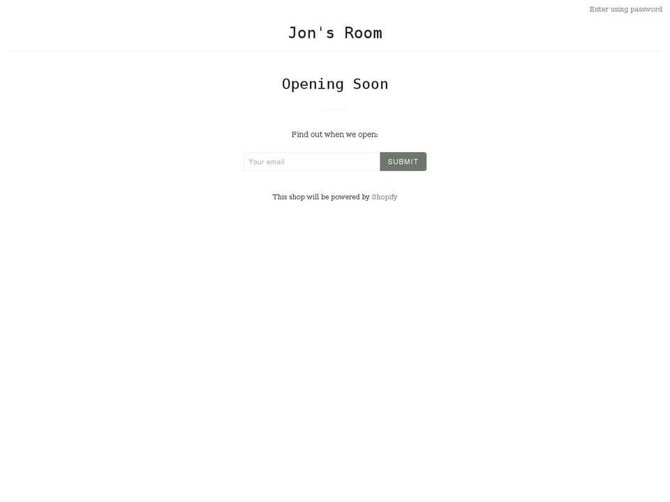 jonsroom.com shopify website screenshot