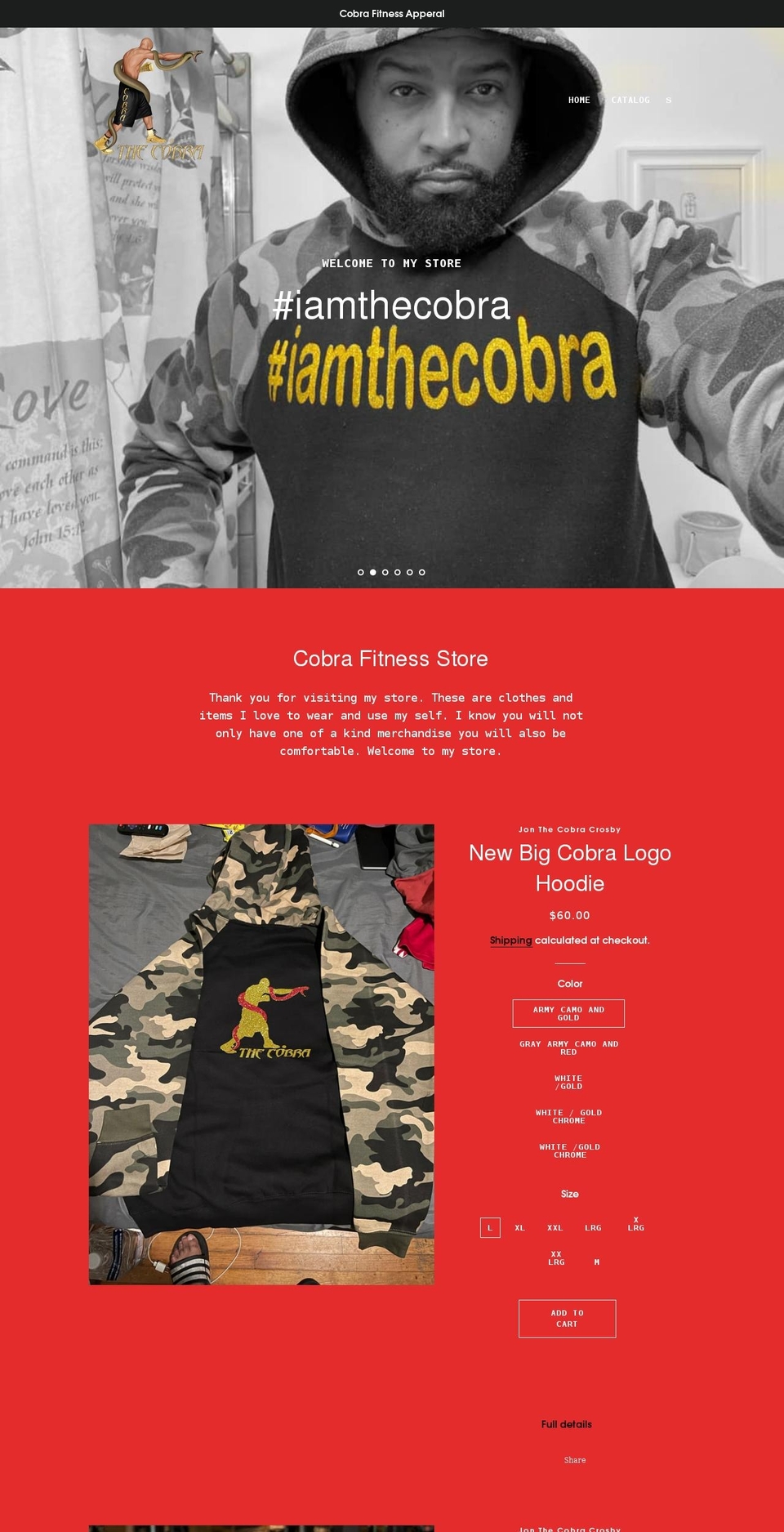 jonthecobracrosby.shop shopify website screenshot
