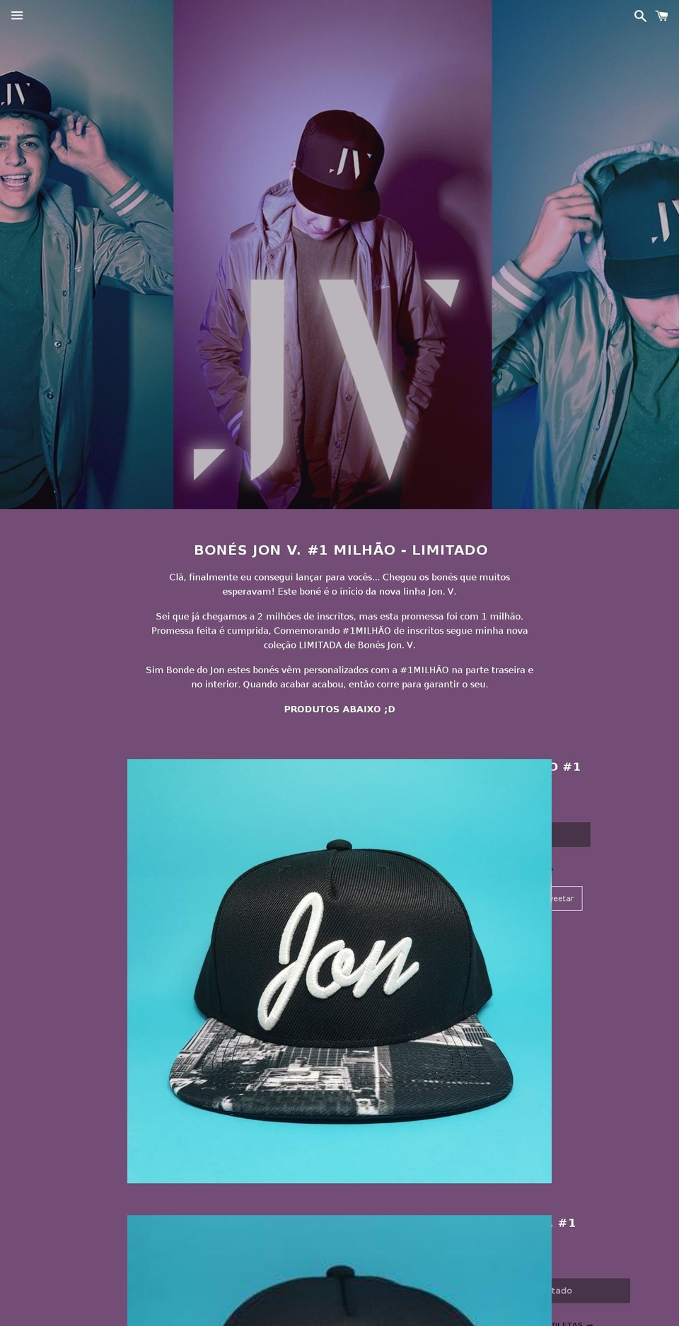 jonv.com.br shopify website screenshot