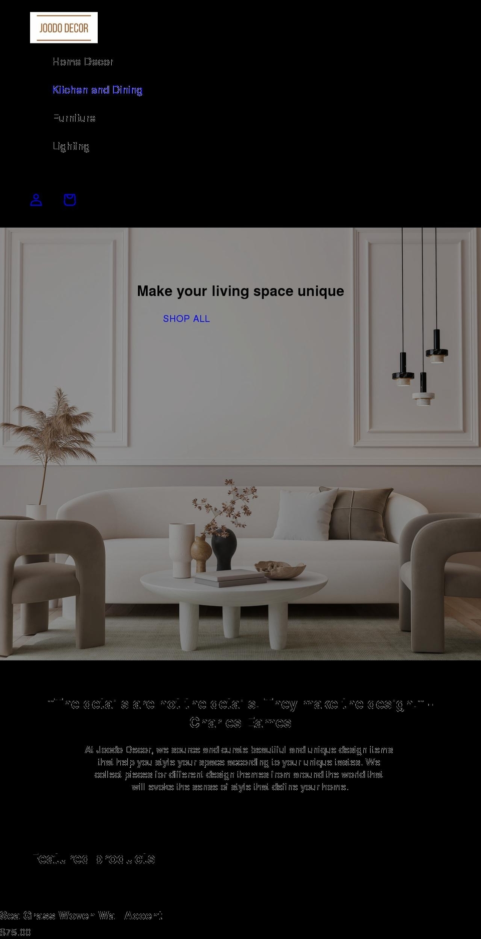 joododecor.com shopify website screenshot