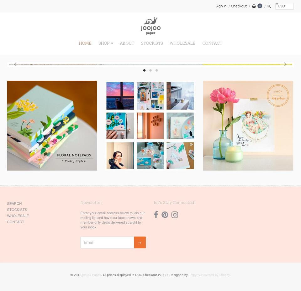 joojoopaper.com shopify website screenshot