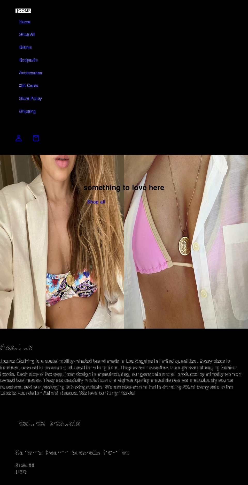 joomeclothing.com shopify website screenshot