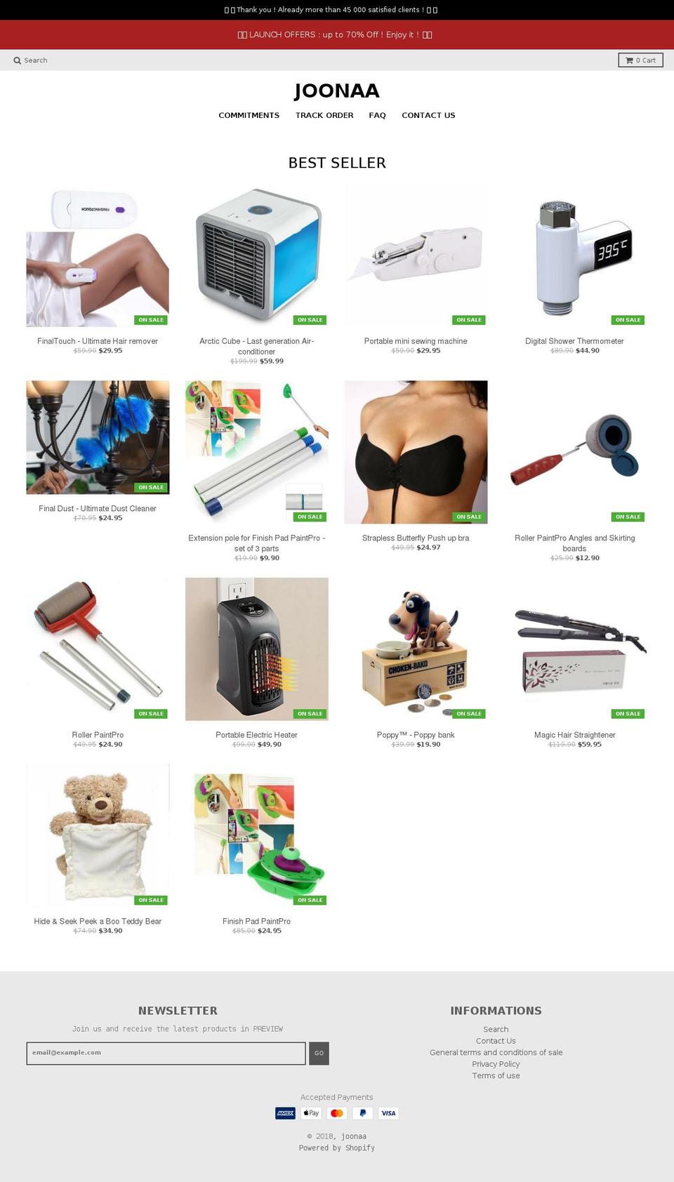 joonaa.com — Shopify storefront screenshot