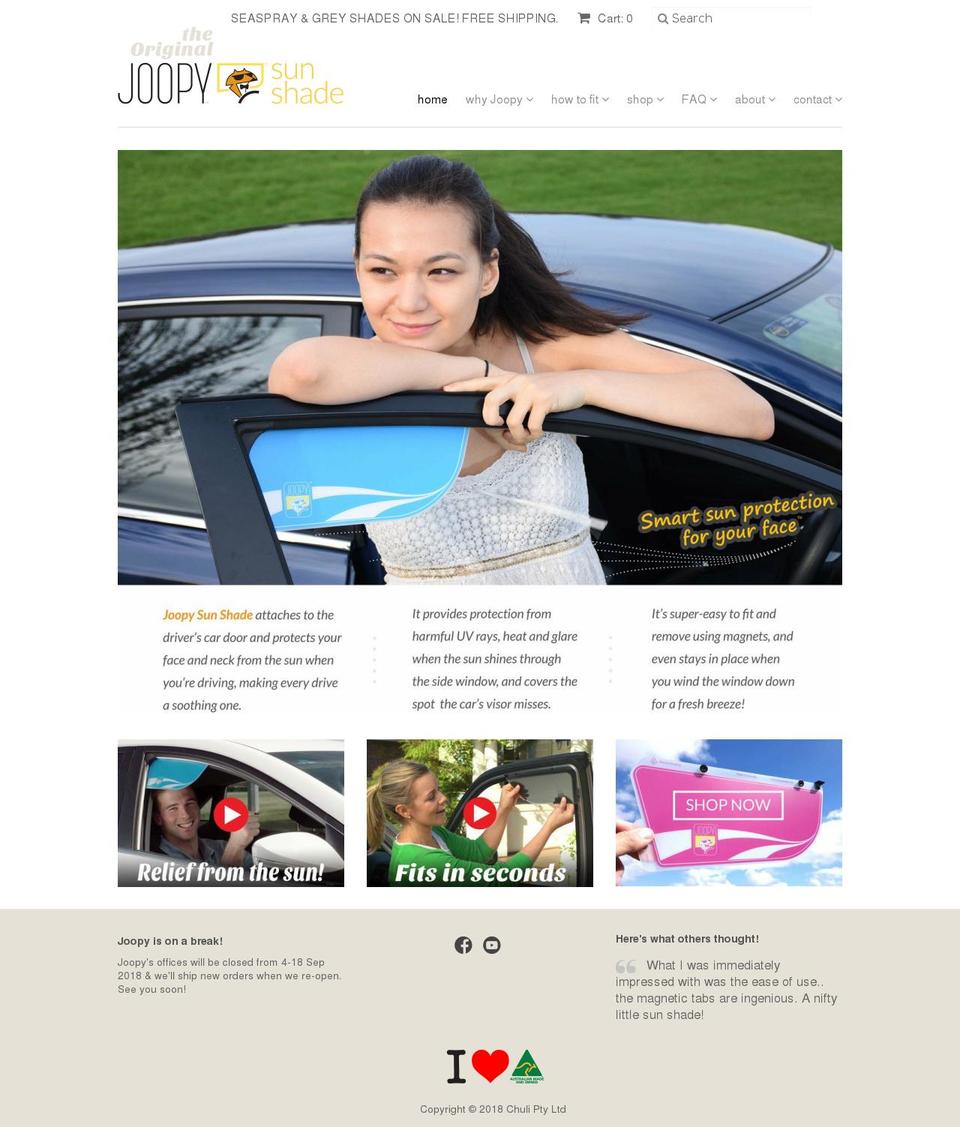 joopyshades.com — Shopify storefront screenshot