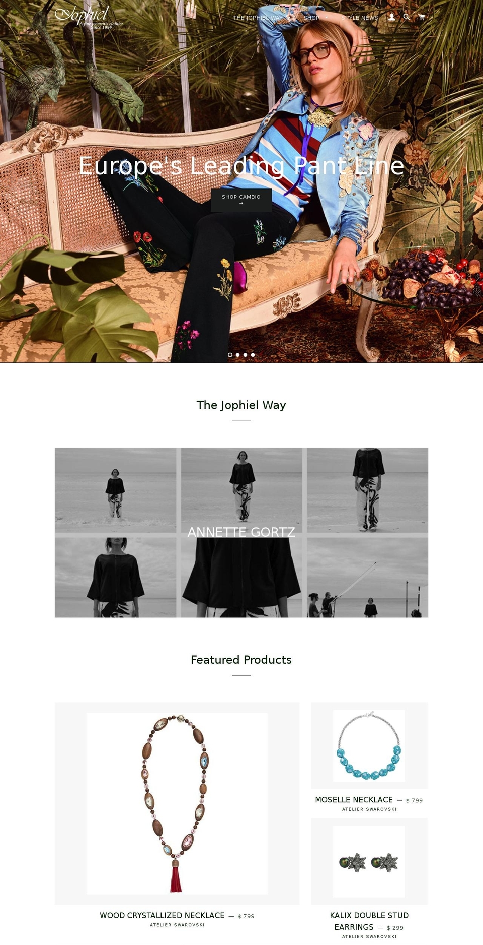 jophiel.com shopify website screenshot