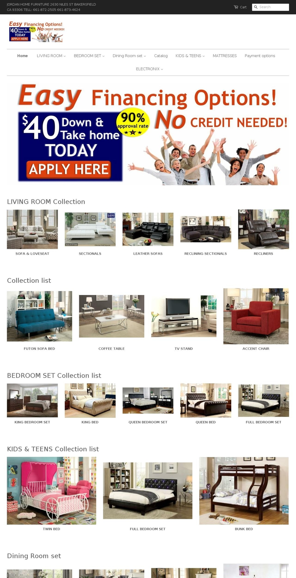 jordanhomefurniture.com — Shopify storefront screenshot
