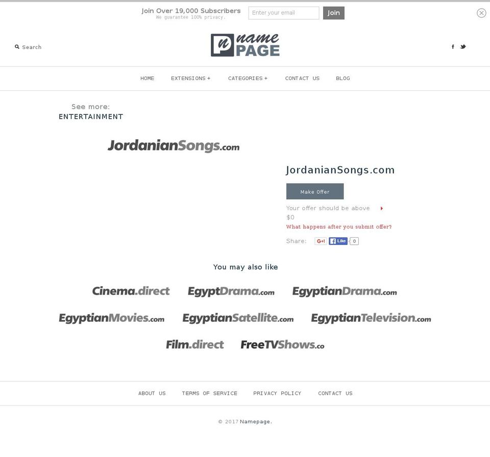 jordaniansongs.com shopify website screenshot